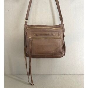Embrazio Brown Leather "Media Lightweight" Crossbody Bag Boho EUC